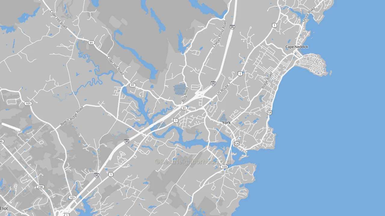 Transit Grade map of York, ME