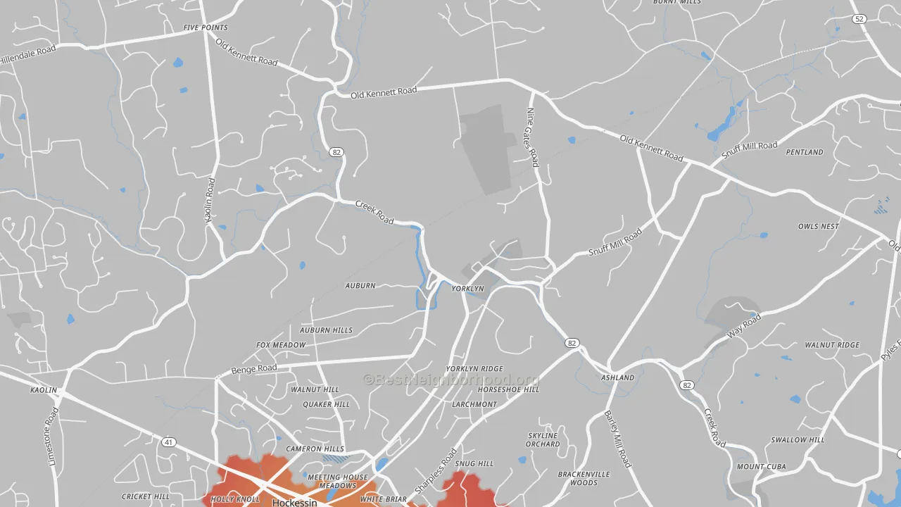 Transit Grade map of Yorklyn, DE