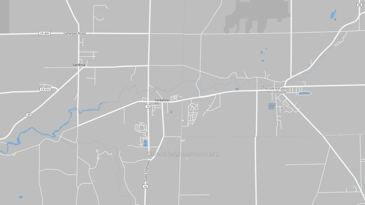 Transit Grade map of Yorkshire, NY