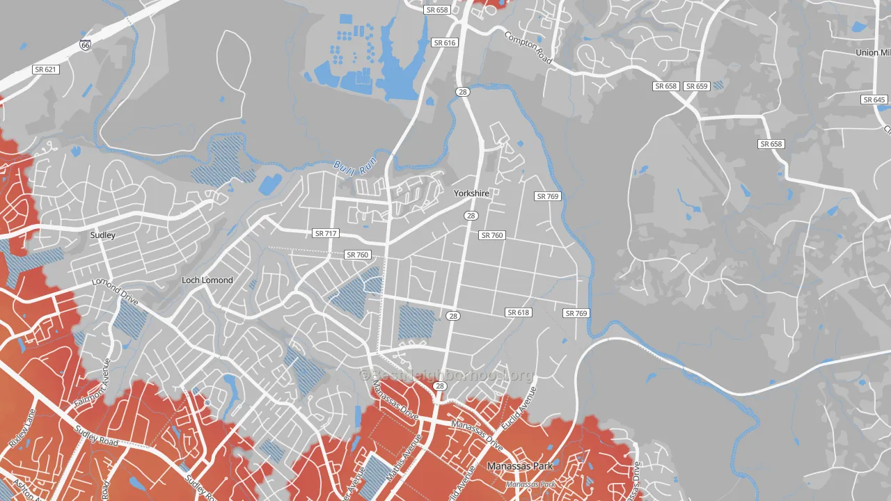 Transit Grade map of Yorkshire, VA
