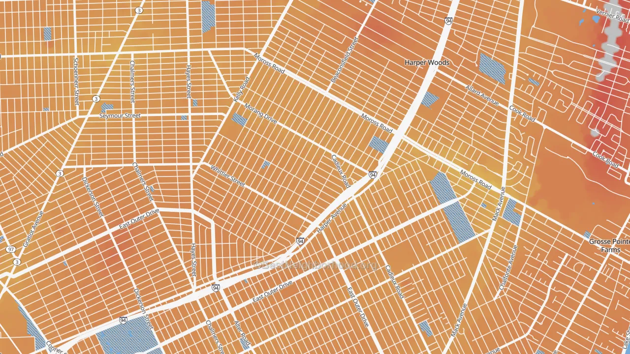 Transit Grade map of Yorkshire Woods, Detroit, MI