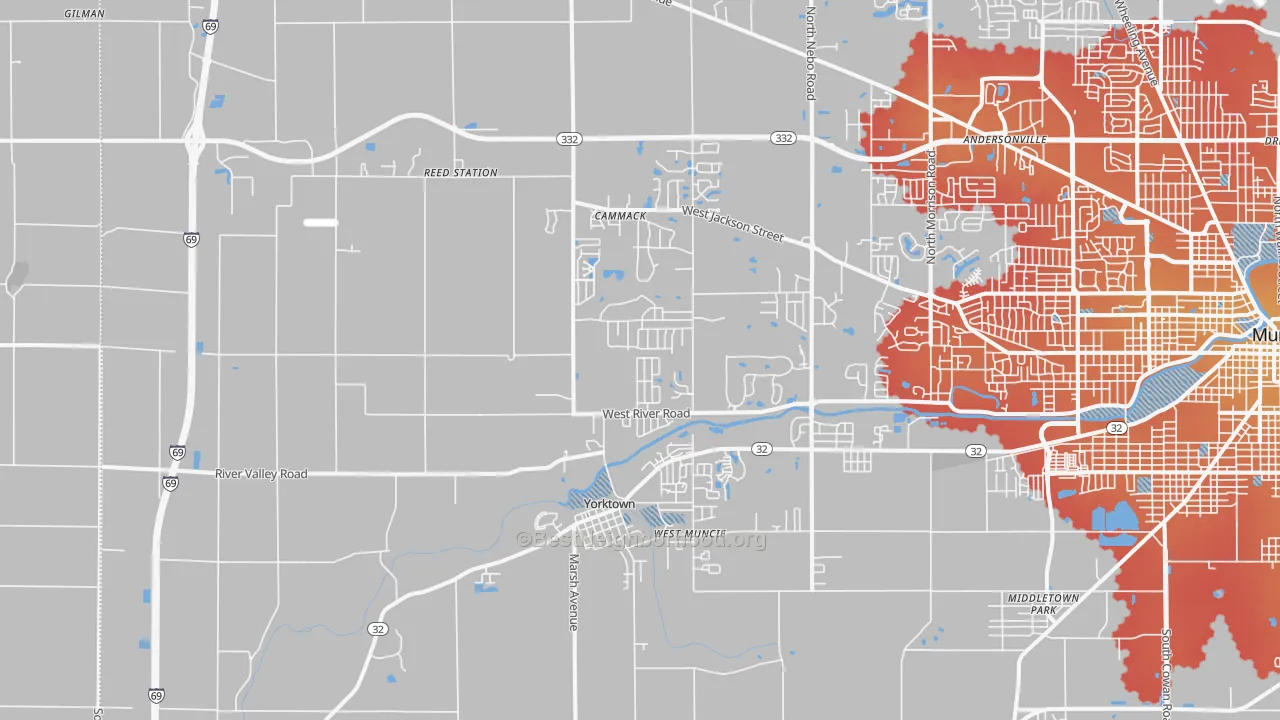 Transit Grade map of Yorktown, IN