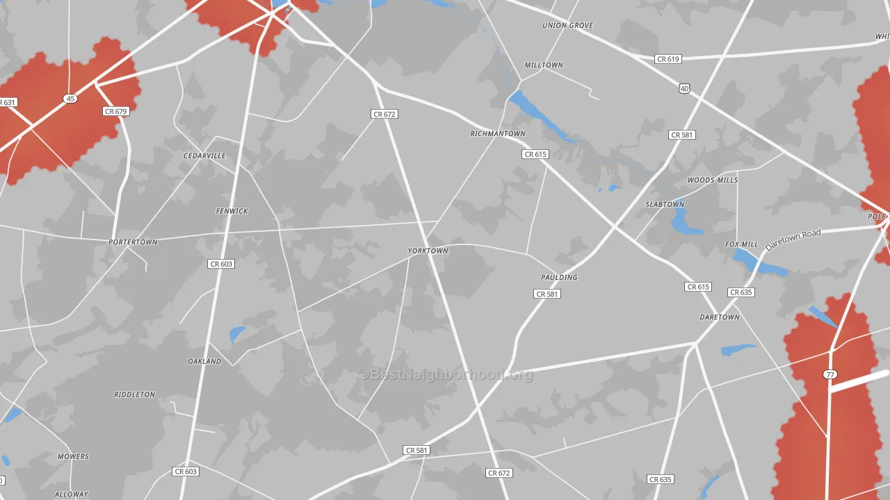 Transit Grade map of Yorktown, NJ