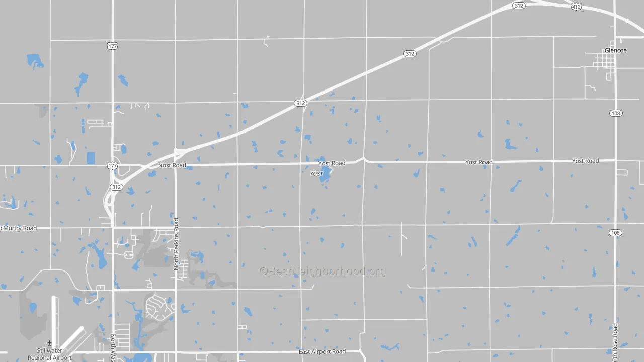 Transit Grade map of Yost, OK