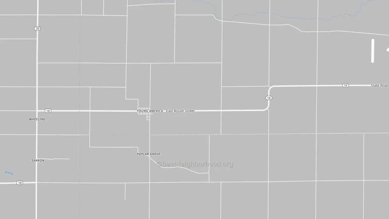 Transit Grade map of Young America, IN