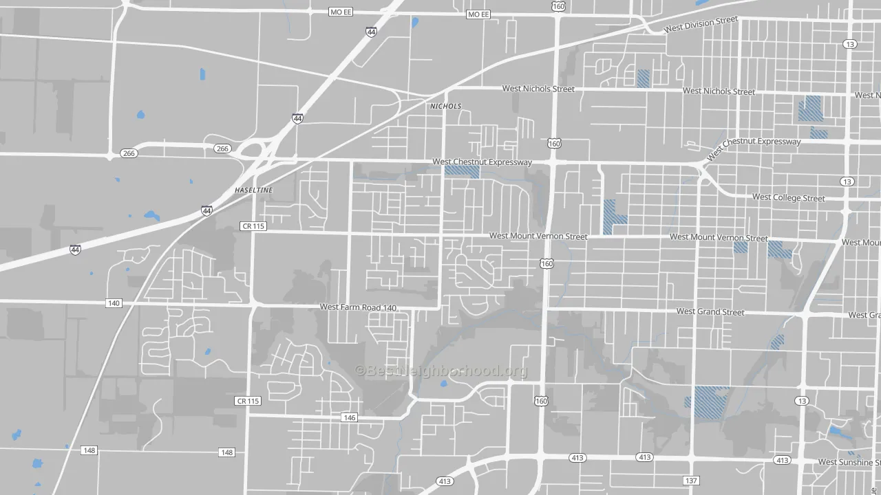 Transit Grade map of Young-Lilly, Springfield, MO