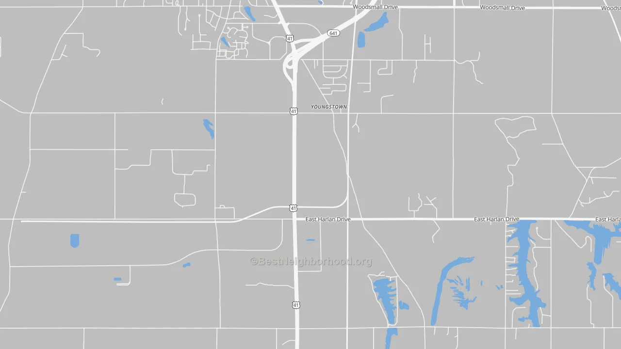 Transit Grade map of Youngstown, IN