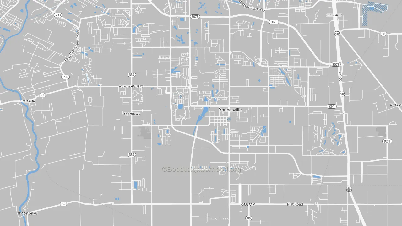 Transit Grade map of Youngsville, LA
