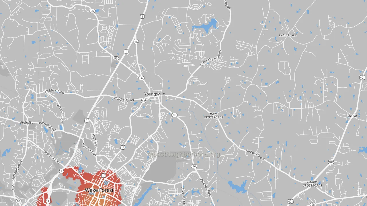 Transit Grade map of Youngsville, NC