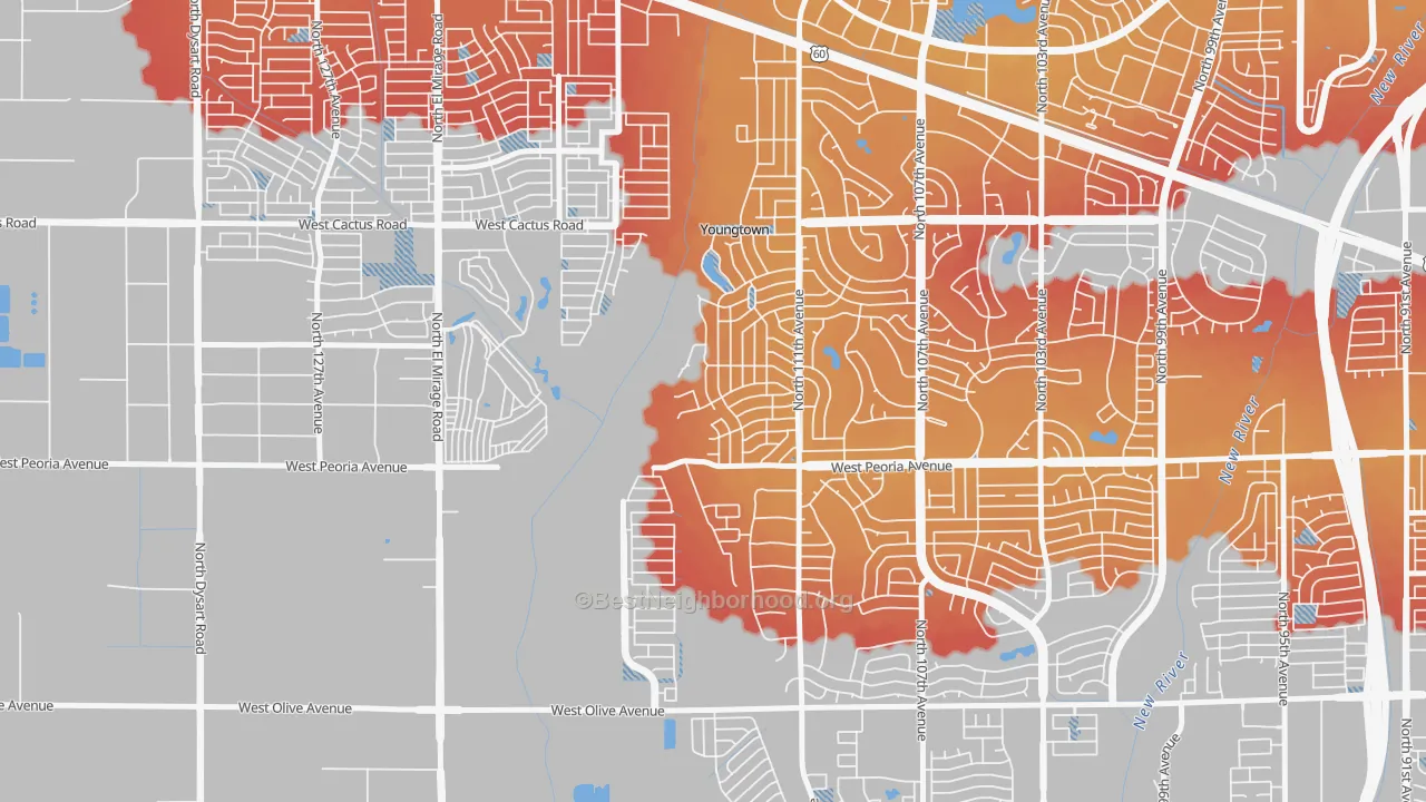 Transit Grade map of Youngtown, AZ