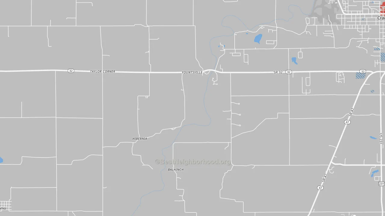 Transit Grade map of Yountsville, IN