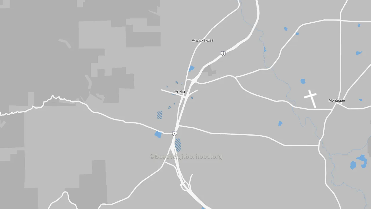 Transit Grade map of Yreka, CA
