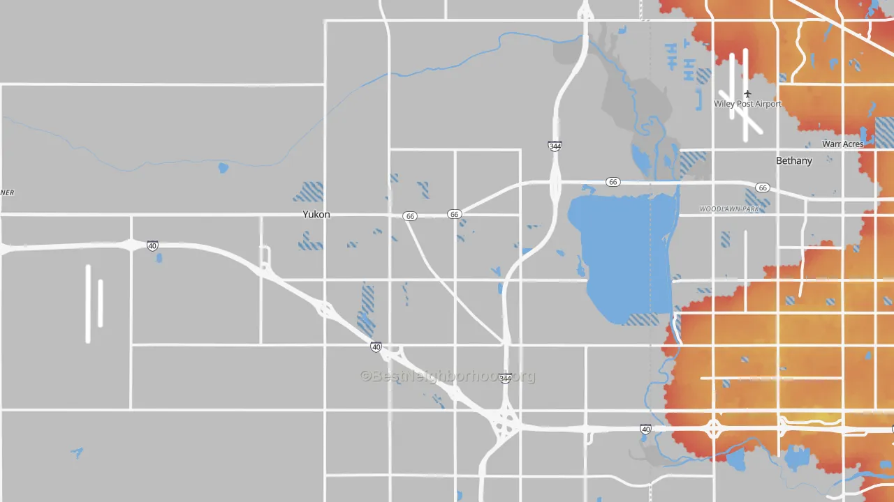 Transit Grade map of Yukon, OK