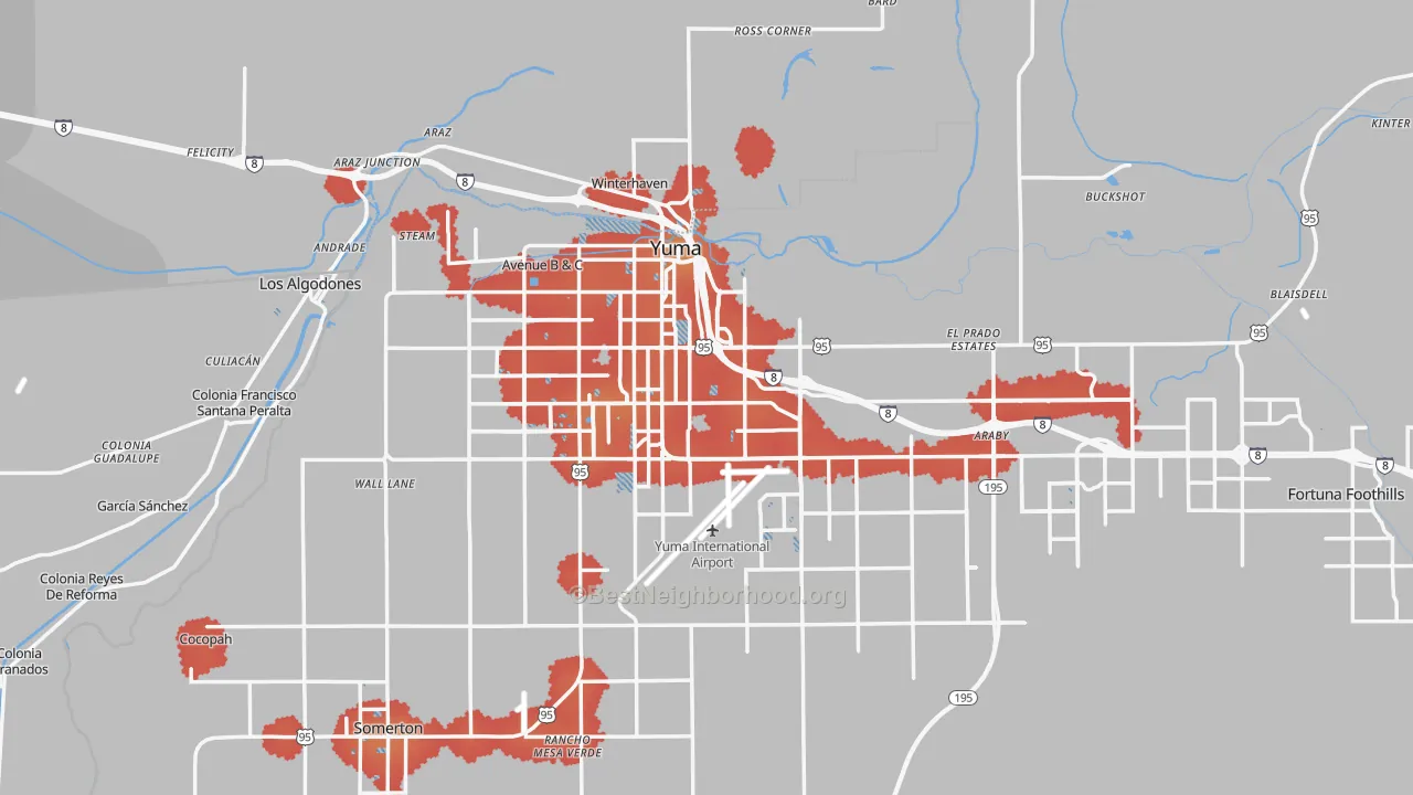 Transit Grade map of Yuma, AZ