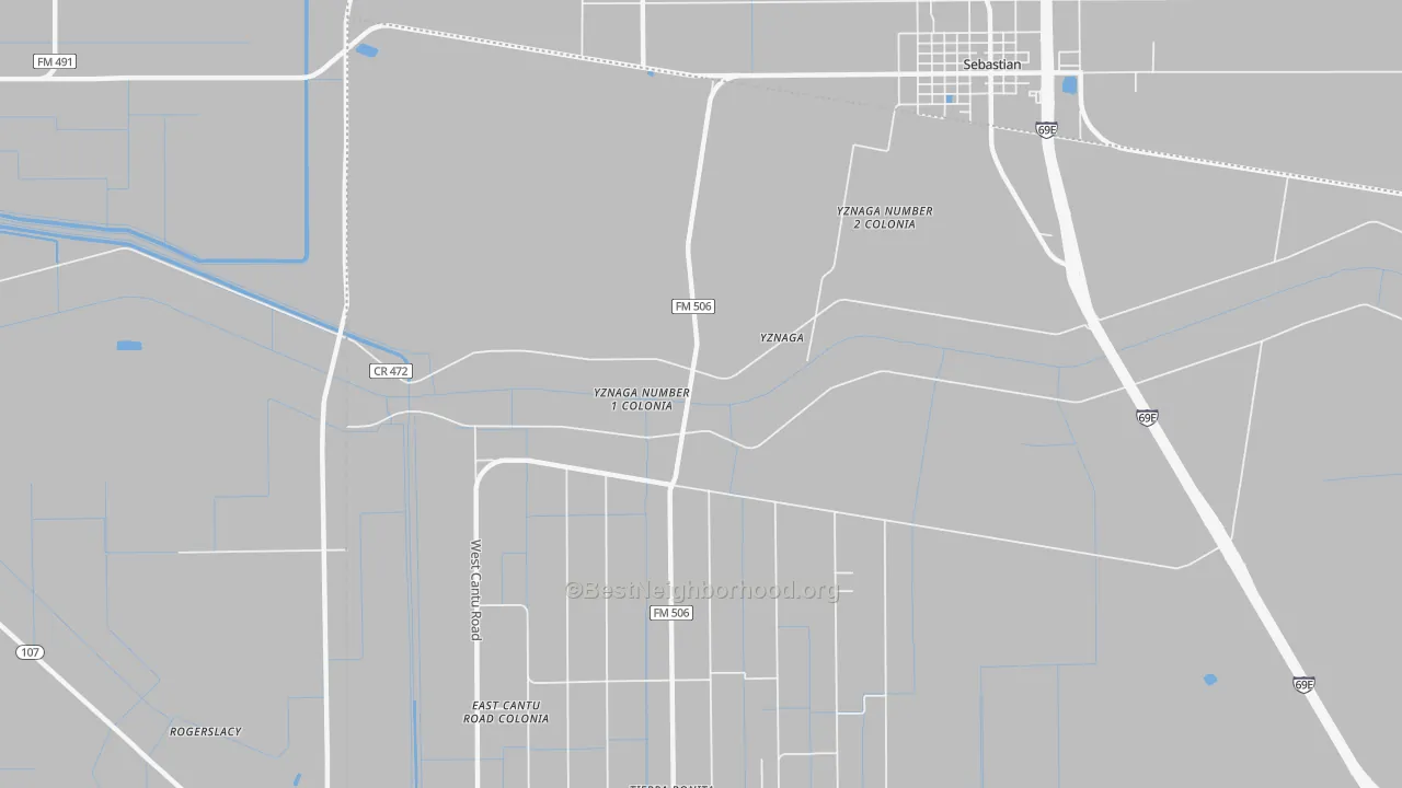 Transit Grade map of Yznaga, TX
