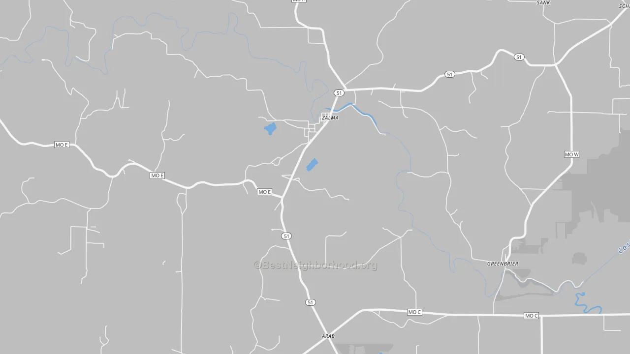 Transit Grade map of Zalma, MO
