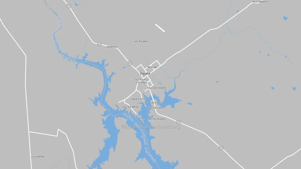 Transit Grade map of Zapata, TX