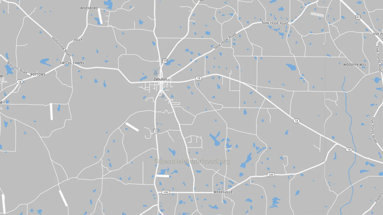 Transit Grade map of Zebulon, GA