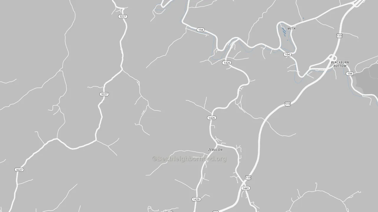 Transit Grade map of Zebulon, KY