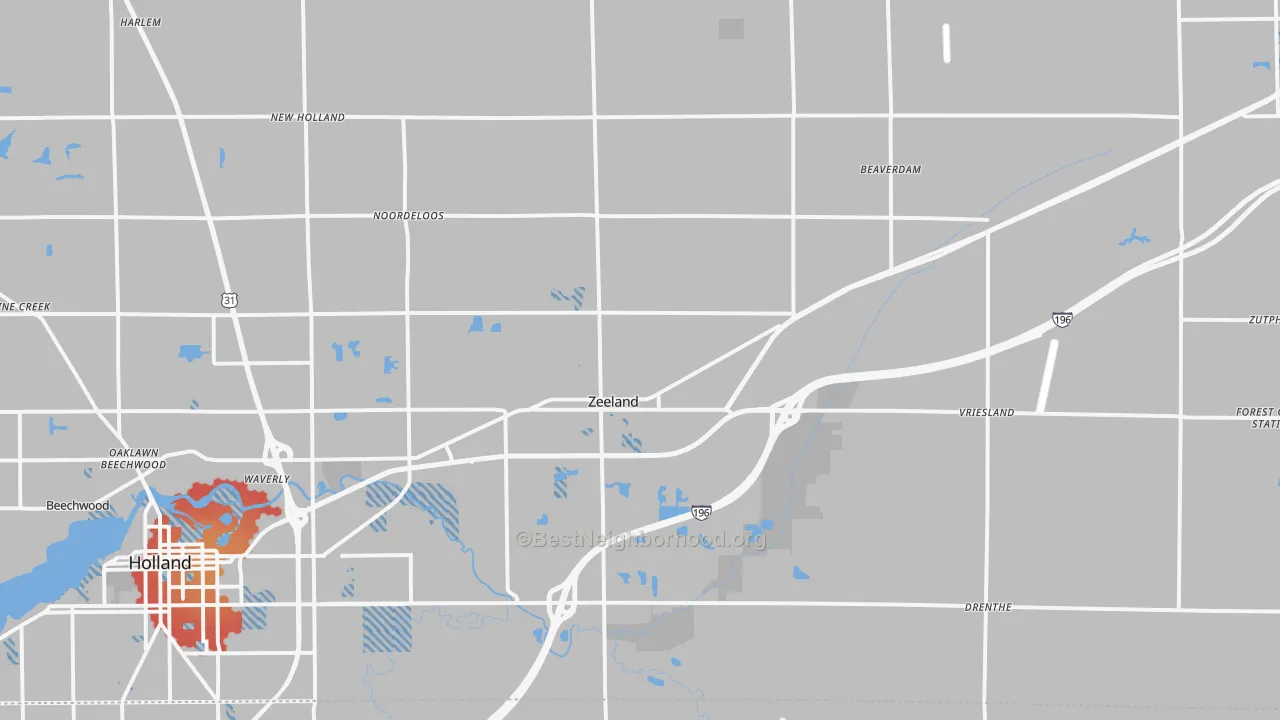 Transit Grade map of Zeeland, MI