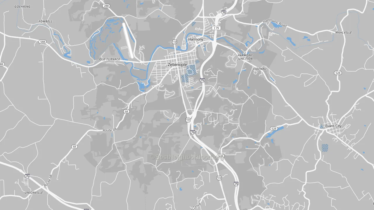 Transit Grade map of Zelienople, PA
