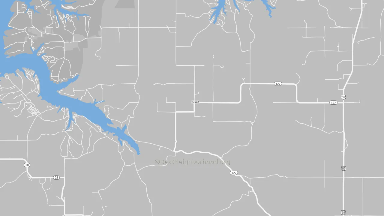Transit Grade map of Zena, OK