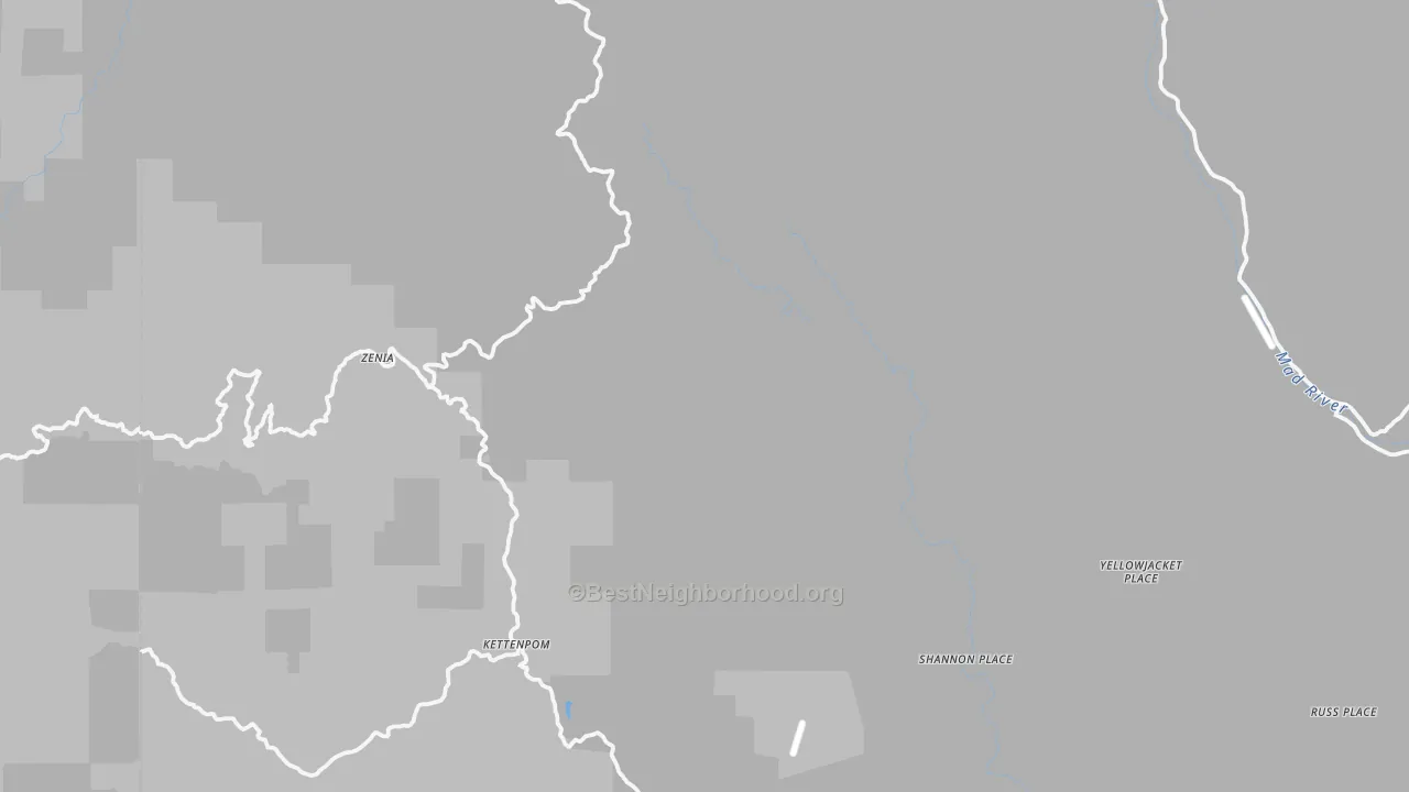 Transit Grade map of Zenia, CA