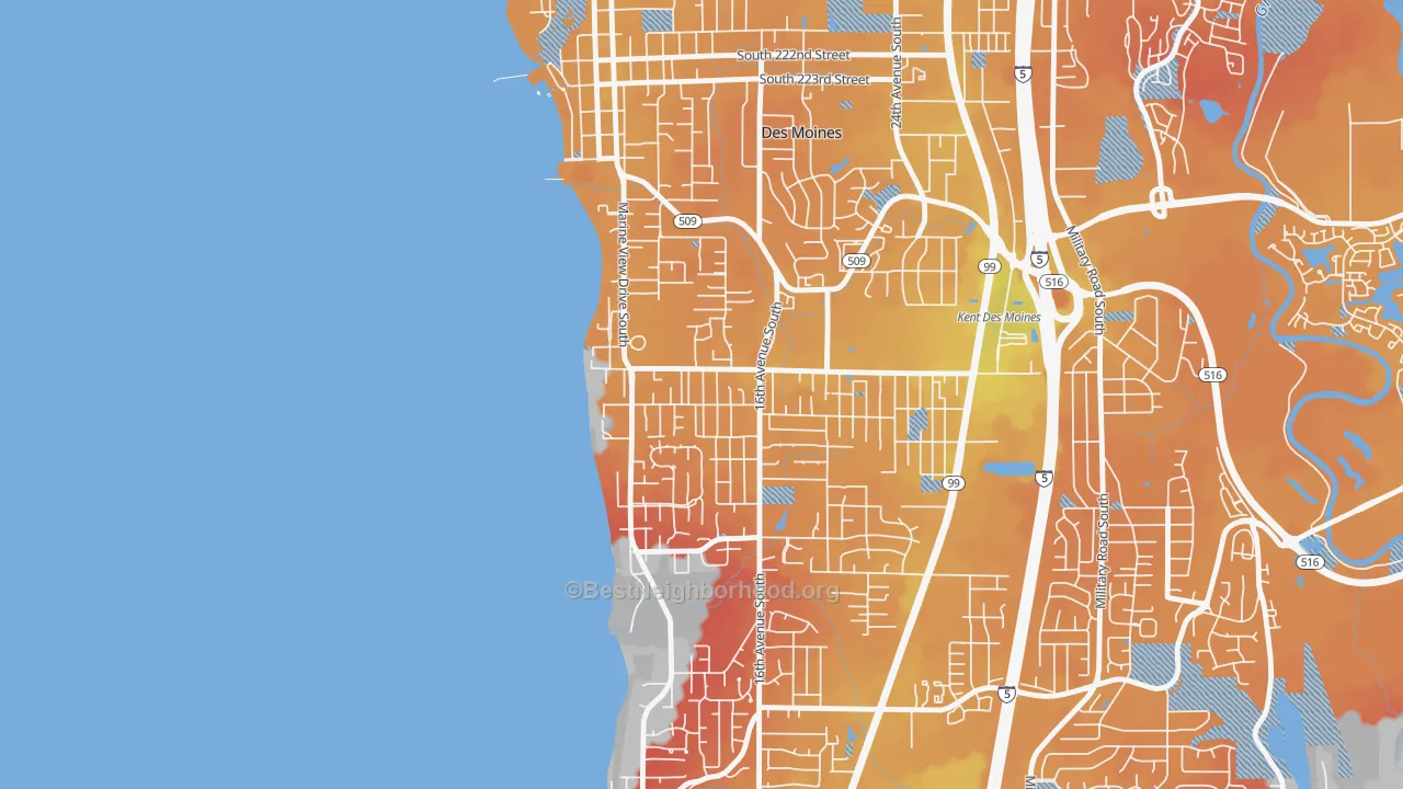 Transit Grade map of Zenith, Des Moines, WA