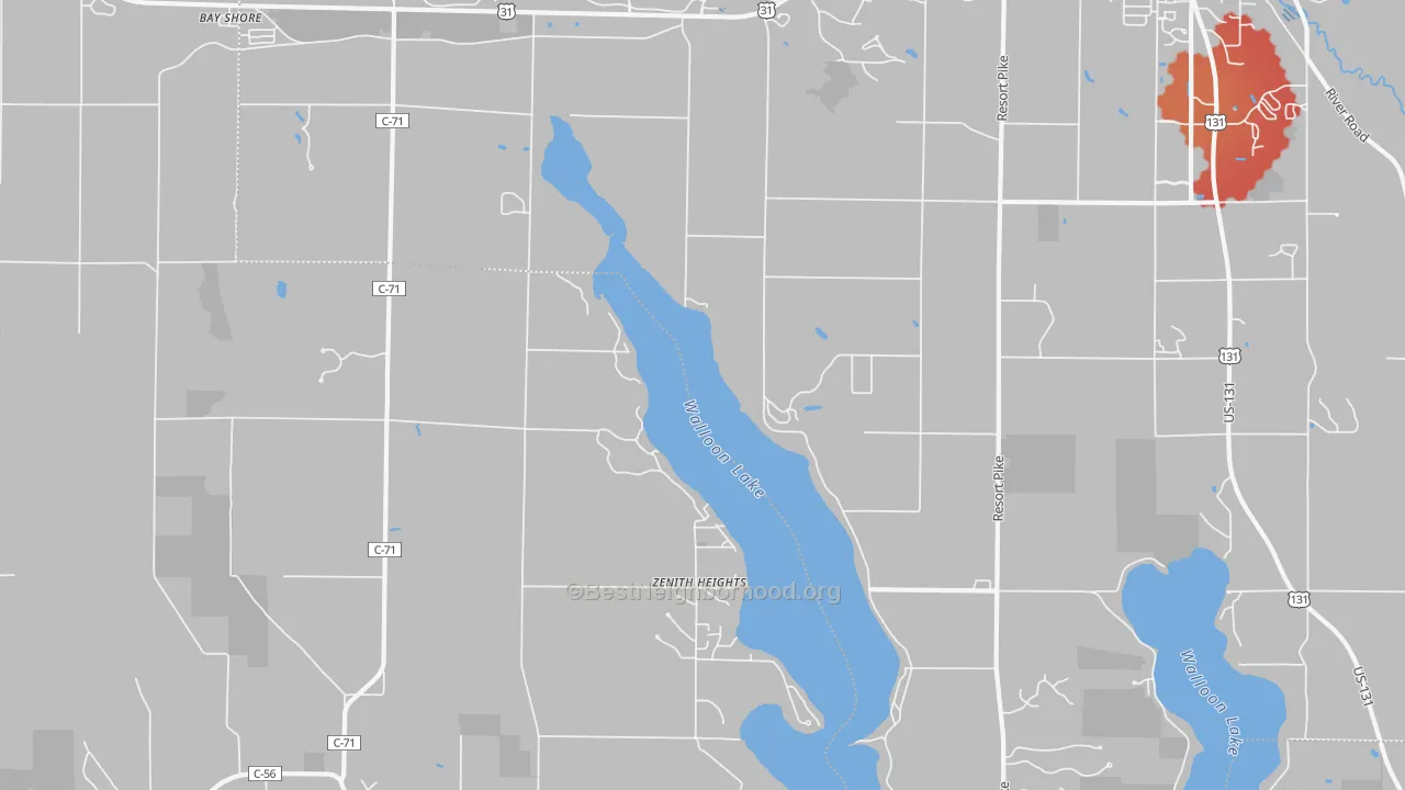 Transit Grade map of Zenith Heights, MI