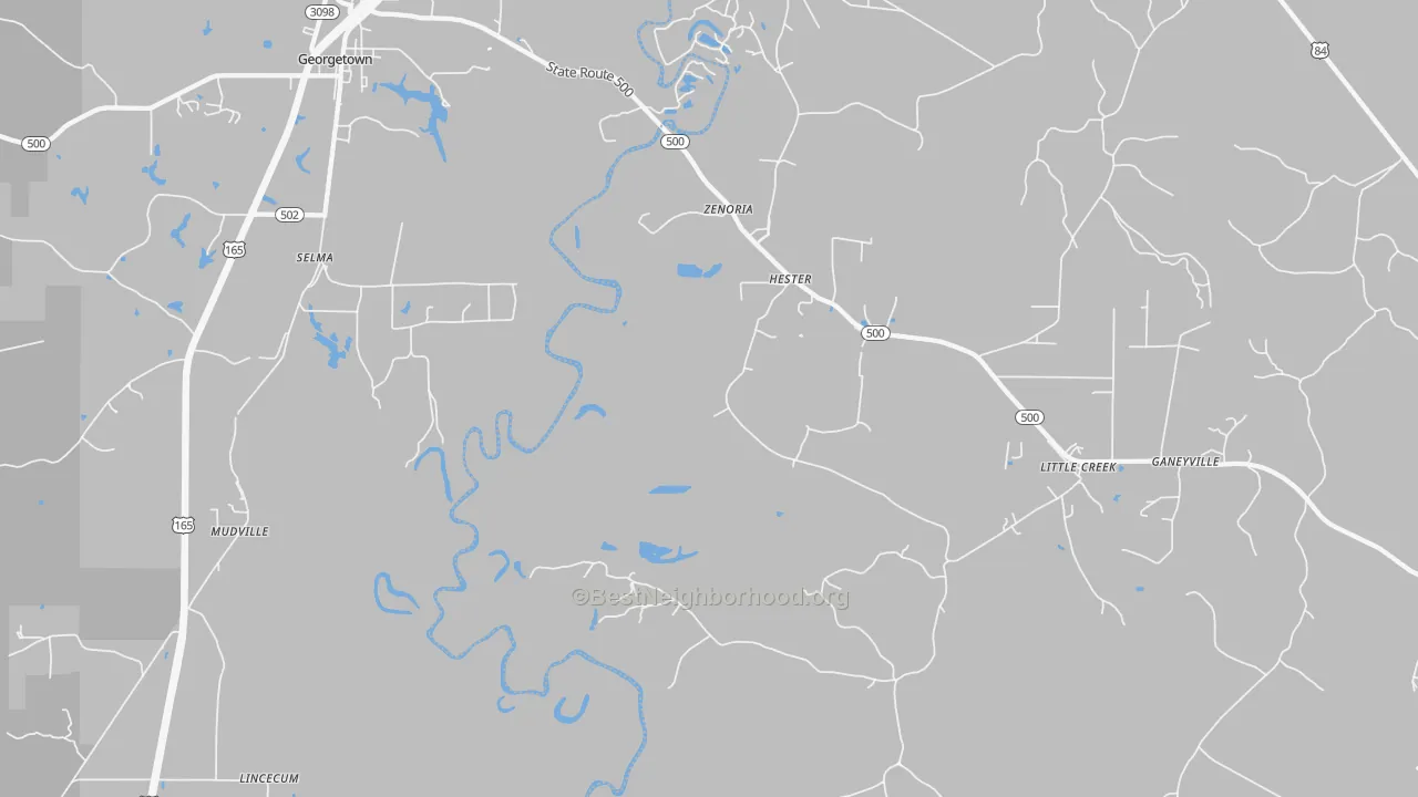 Transit Grade map of Zenoria, LA