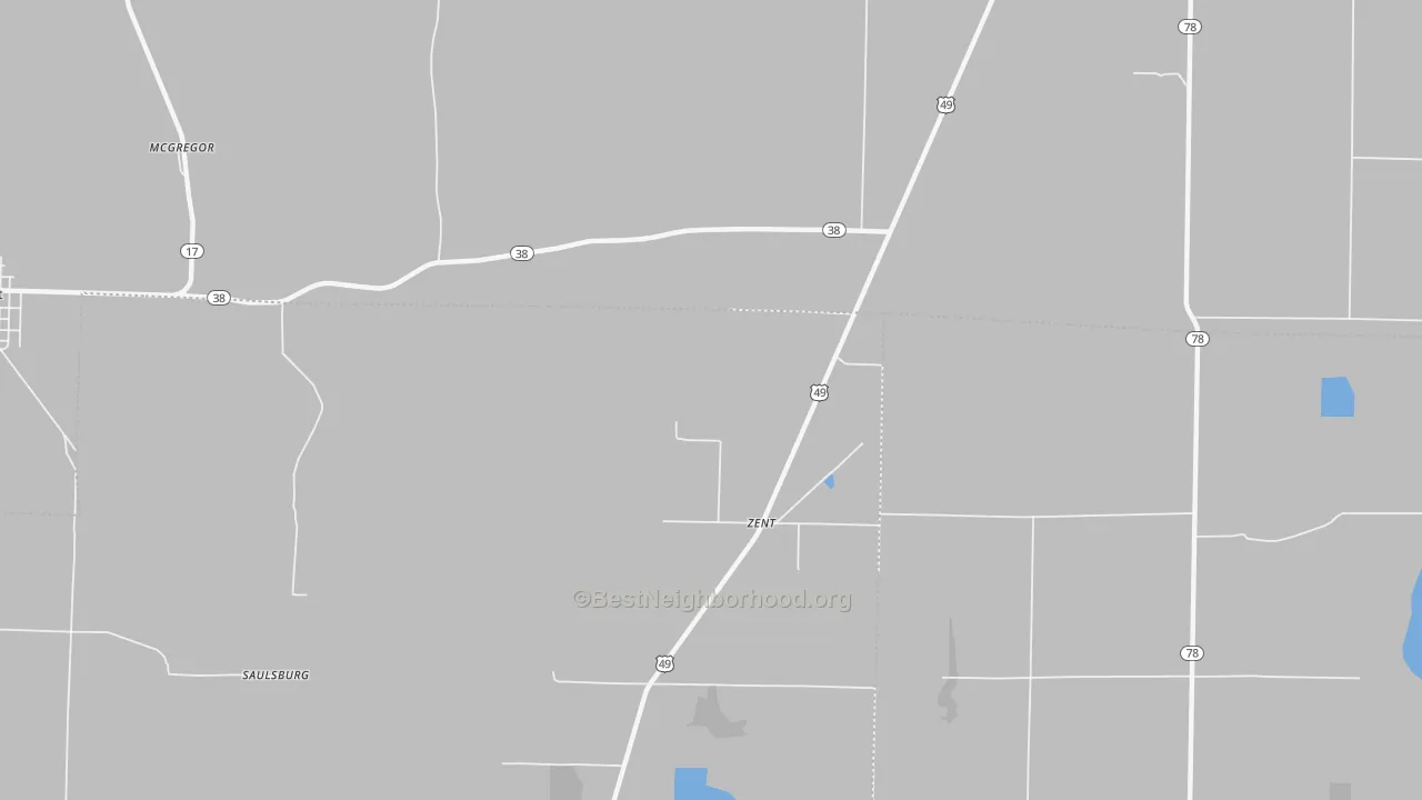 Transit Grade map of Zent, AR