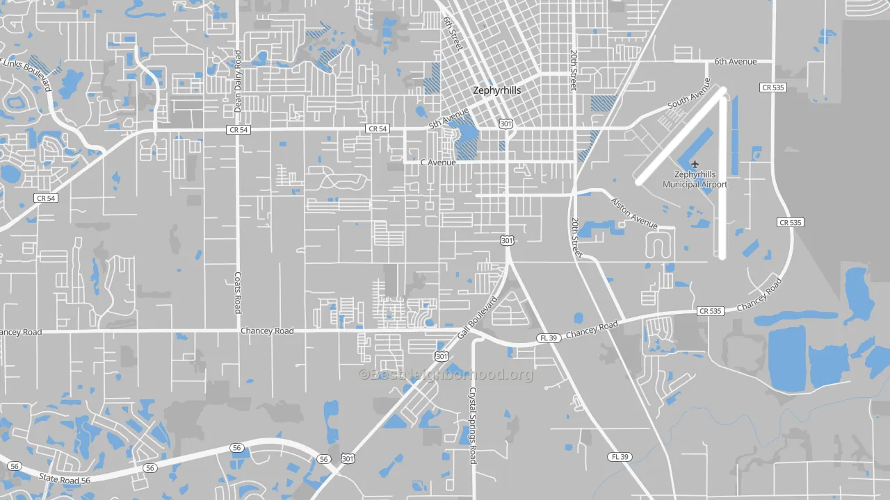 Transit Grade map of Zephyrhills South, FL
