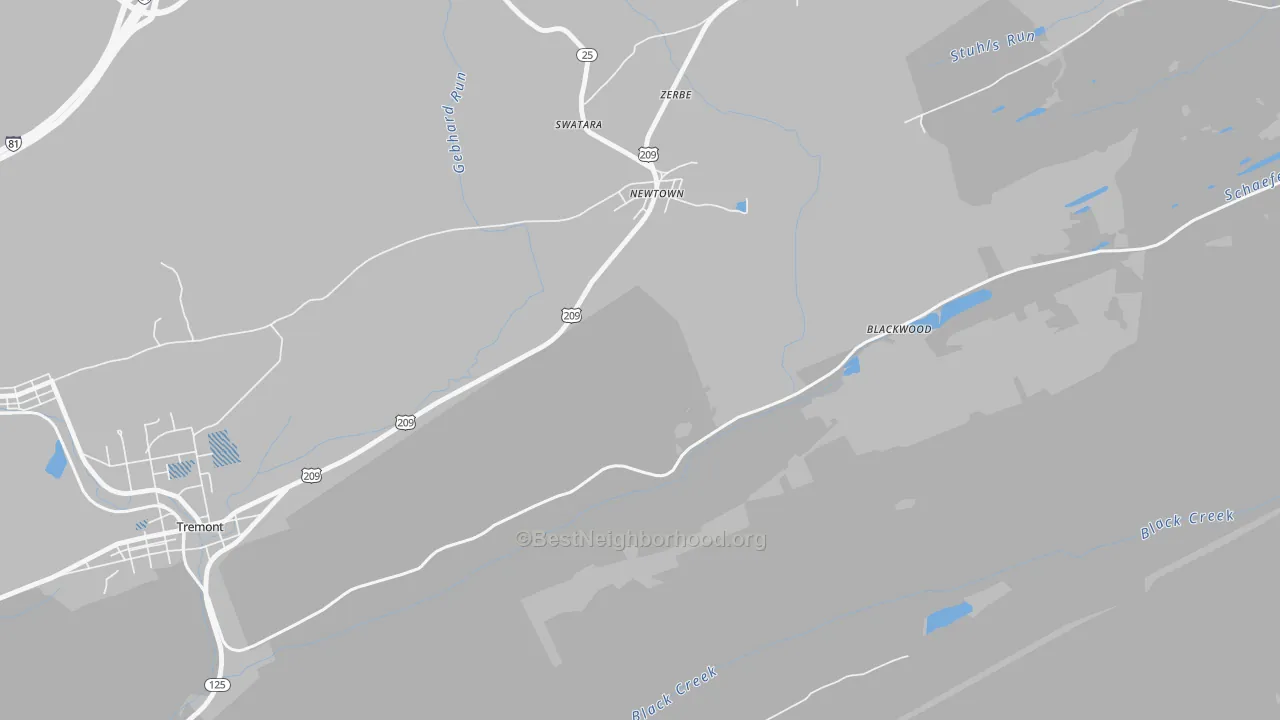 Transit Grade map of Zerbe, PA