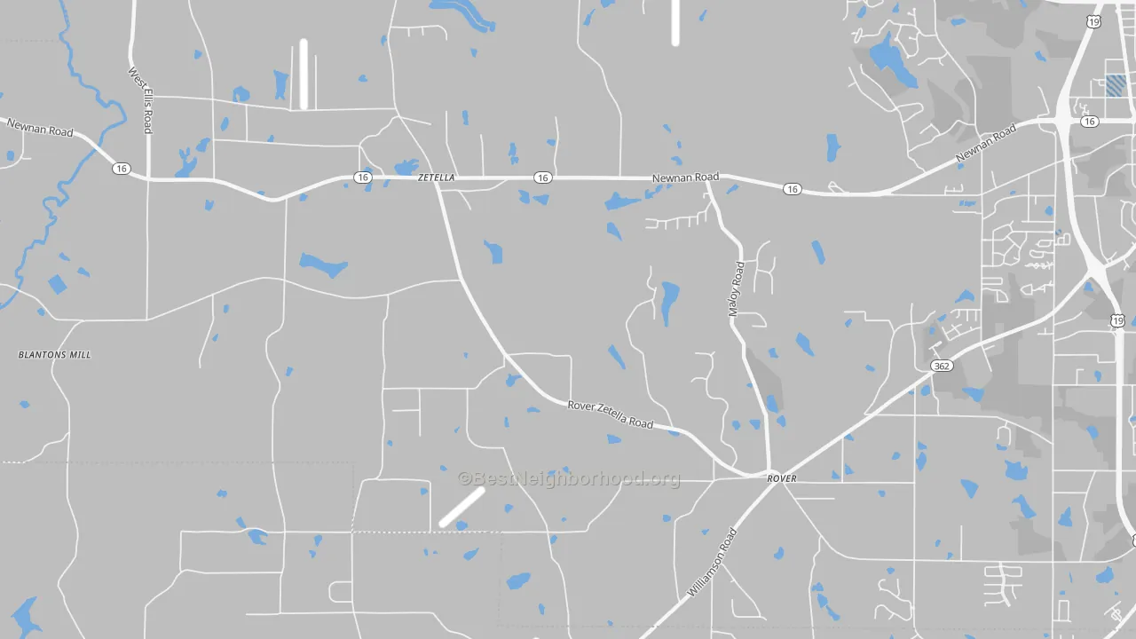 Transit Grade map of Zetella, GA