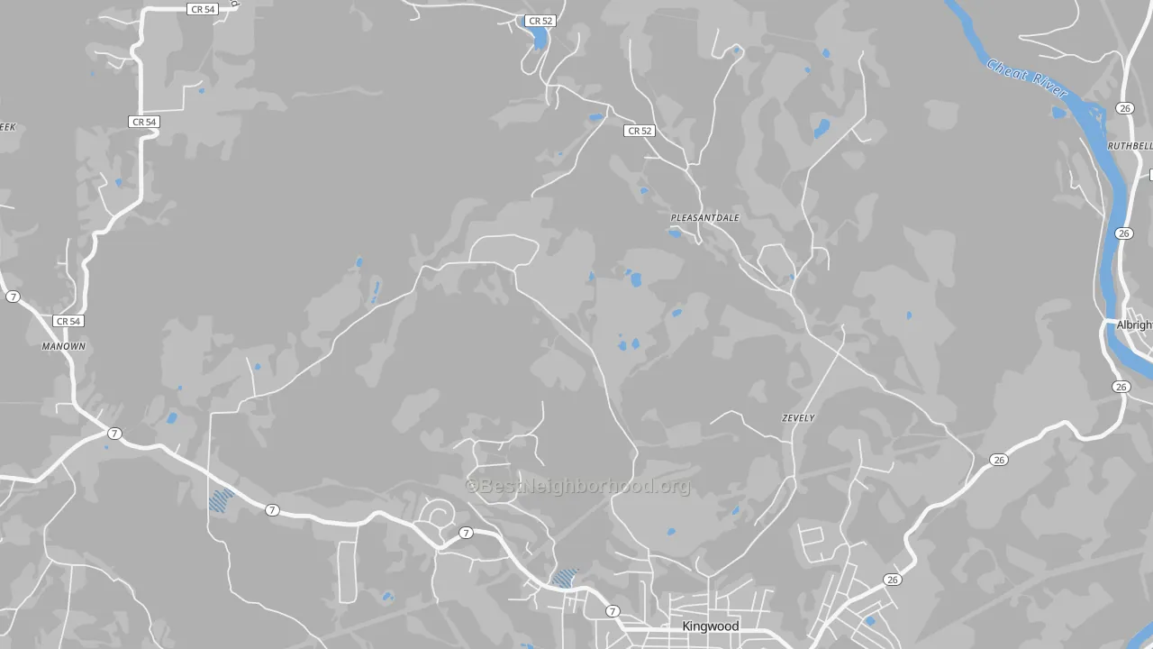 Transit Grade map of Zevely, WV