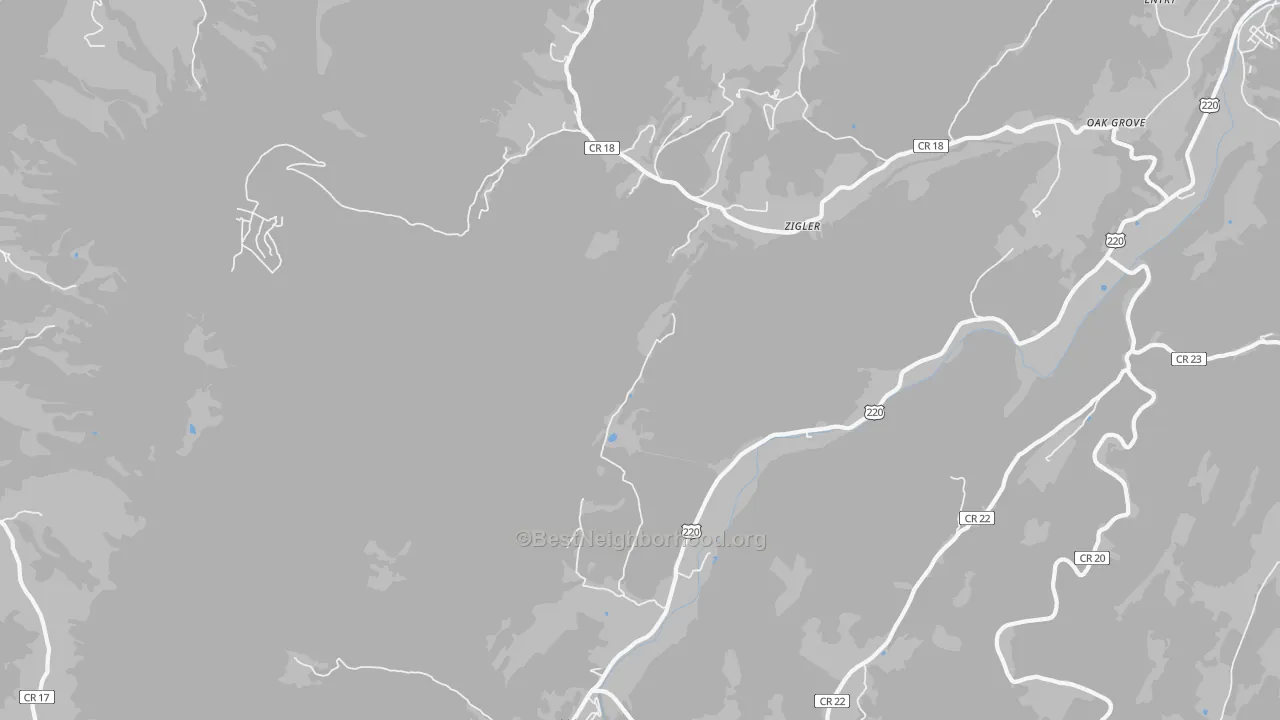 Transit Grade map of Zigler, WV