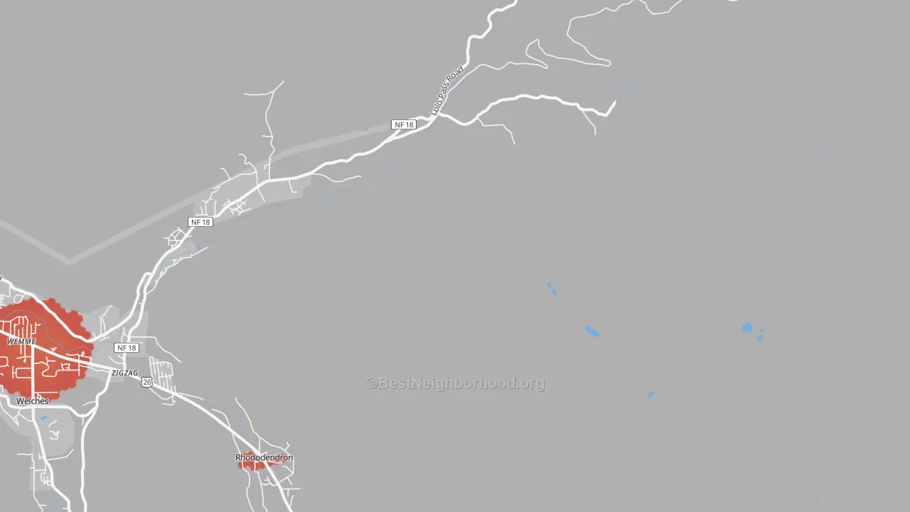 Transit Grade map of Zigzag, OR