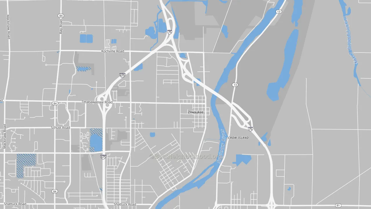Transit Grade map of Zilwaukee, MI