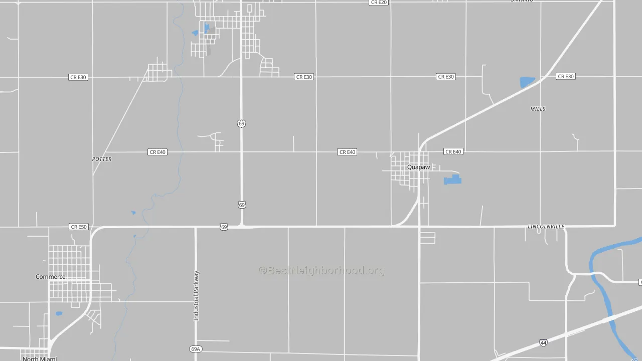 Transit Grade map of Zincville, OK