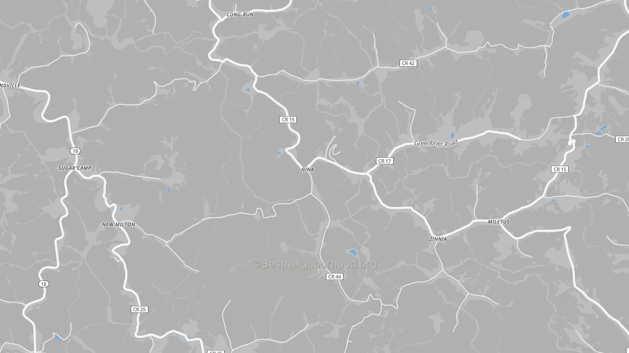 Transit Grade map of Zinnia, WV