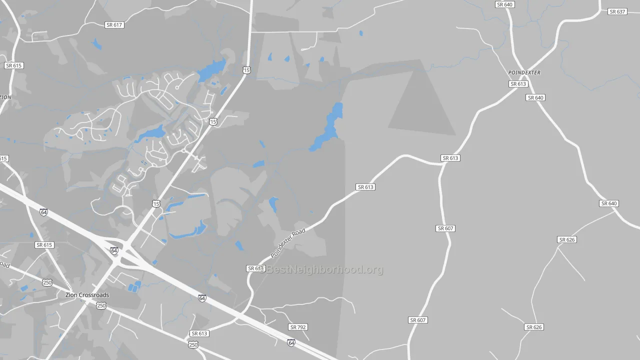 Transit Grade map of Zion Crossroads, VA