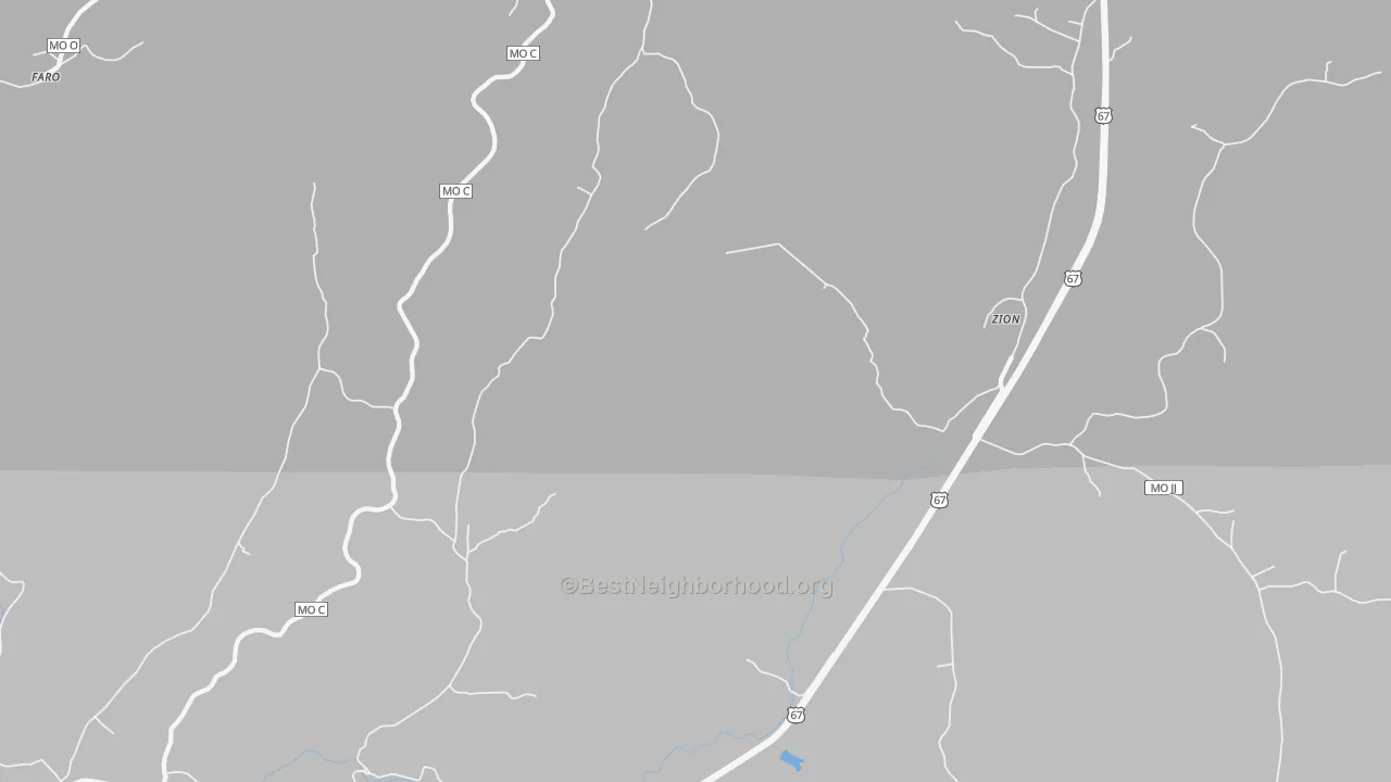 Transit Grade map of Zion, MO