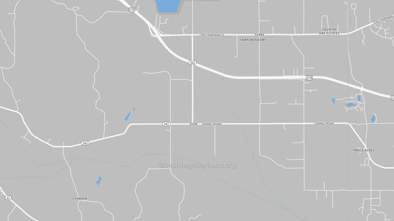 Transit Grade map of Zion, MS