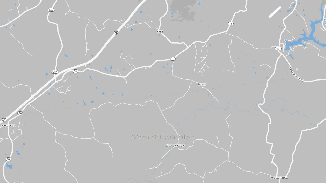 Transit Grade map of Zion Station, KY