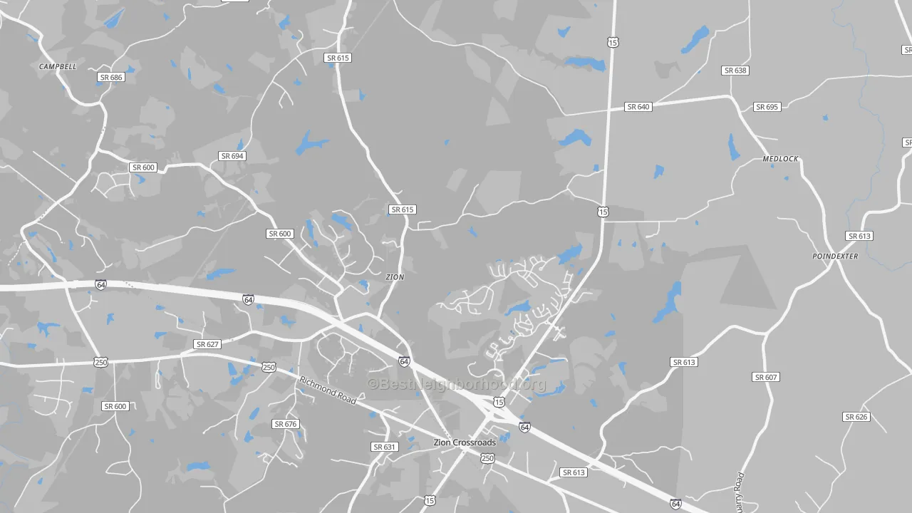 Transit Grade map of Zion, VA