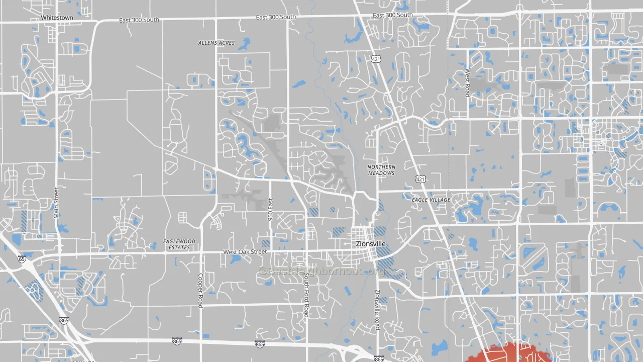 Transit Grade map of Zionsville, IN