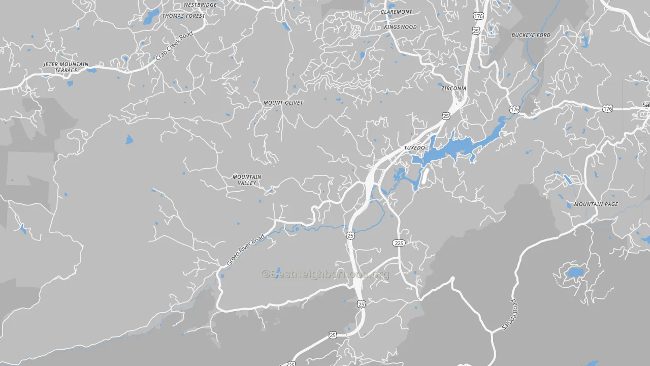 Transit Grade map of Zirconia, NC