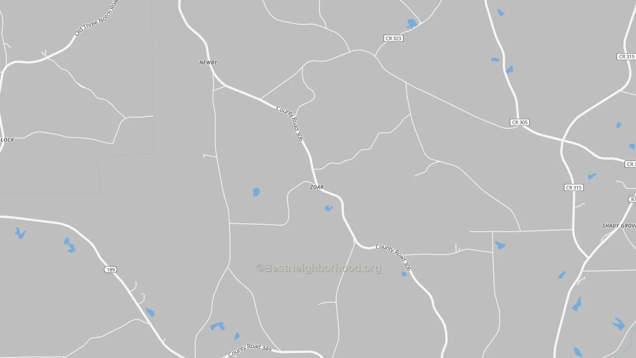 Transit Grade map of Zoar, AL