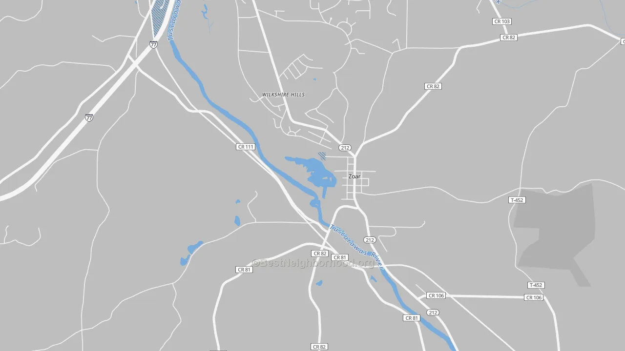 Transit Grade map of Zoar, OH