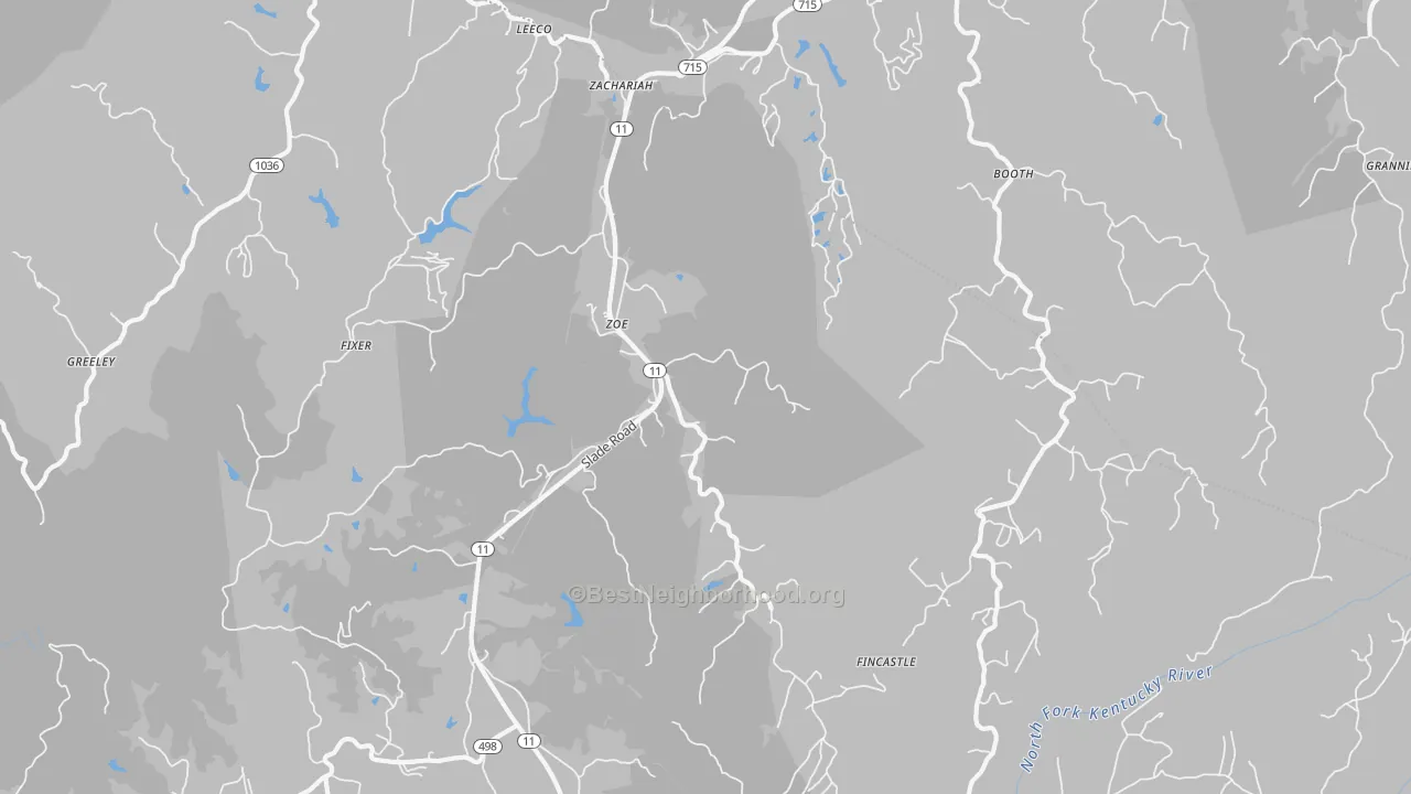 Transit Grade map of Zoe, KY